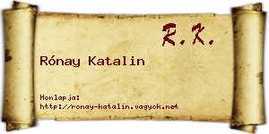 Rónay Katalin névjegykártya